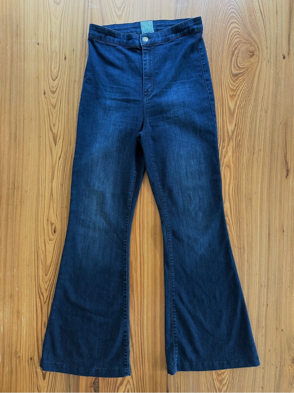 Shop the Mint High-Rise Dark Wash Blue Flare Stretch Jeans for Women Size 9/29